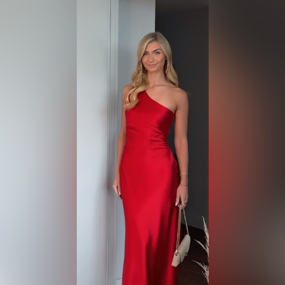 Zara Vibrant Red One-Shoulder Dress